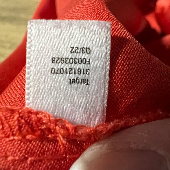 Target X Sammy B Red Orange Satin Button-Up Tunic Shirt With Tie-Sleeves L - Picture 10 of 10